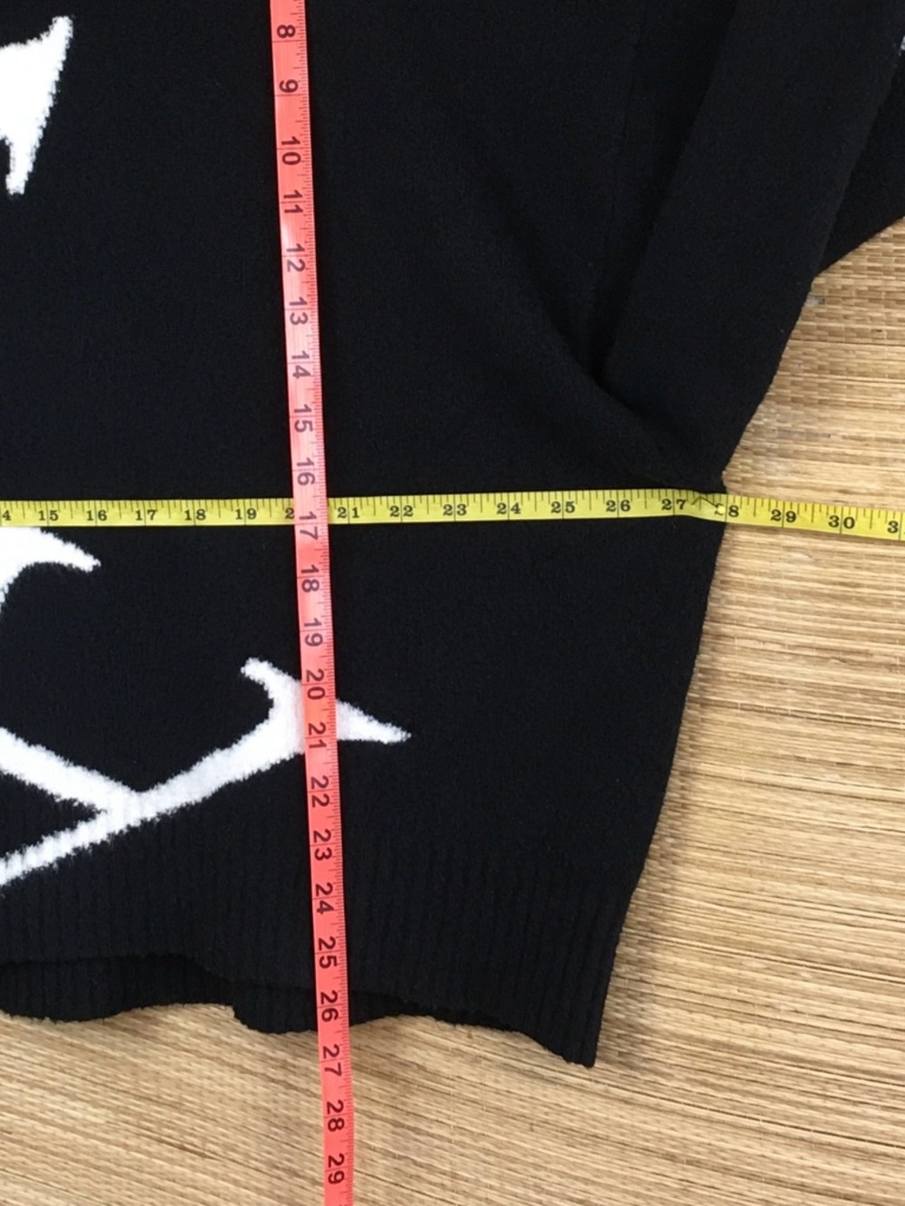 Allsaints Graphic Logo Jacquard Knit Mock Neck Sweater Black White Size L - Picture 14 of 15